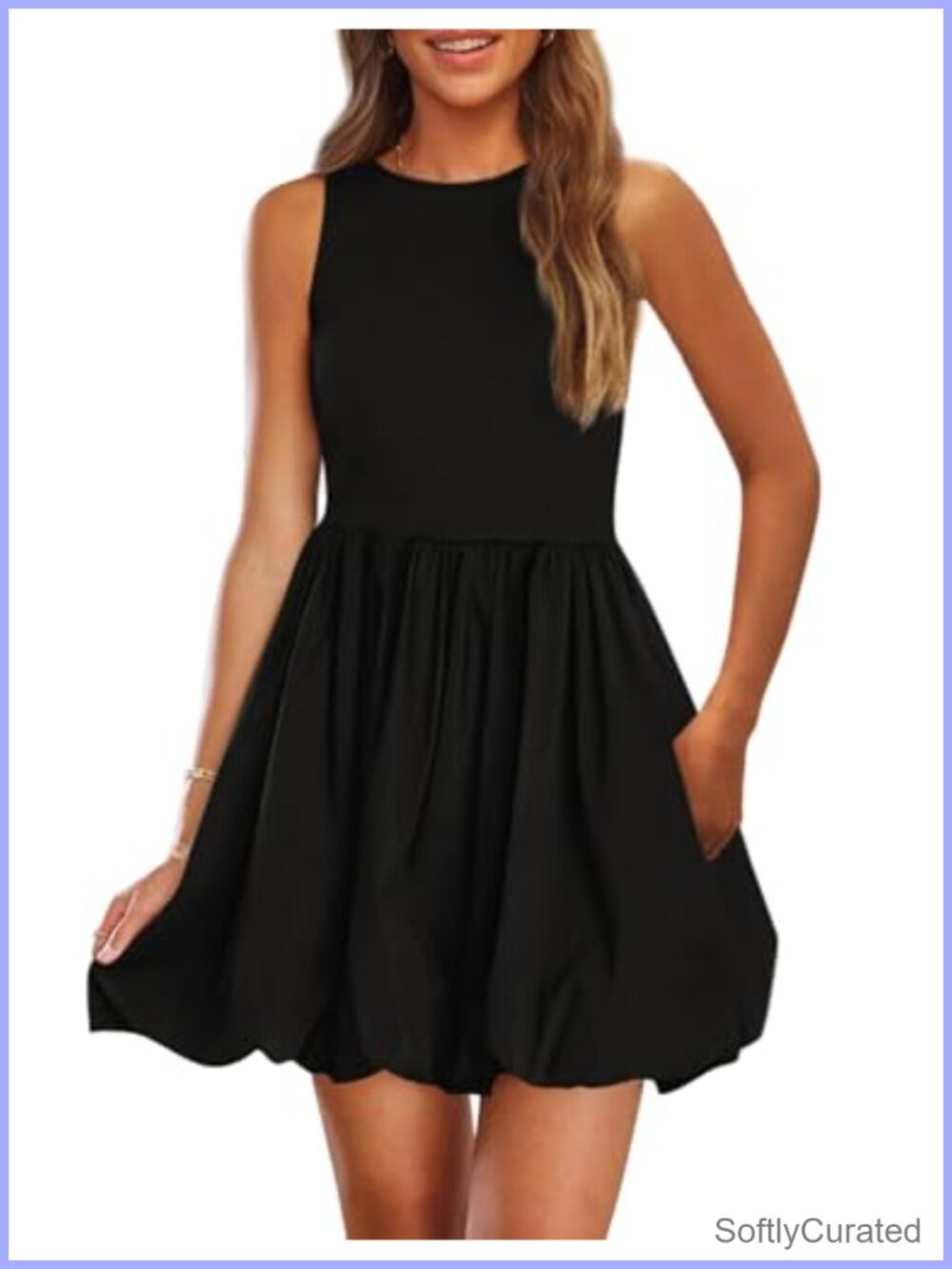 PRETTYGARDEN Womens Bubble Sleeveless Mini Dress A-Line Casual Summer